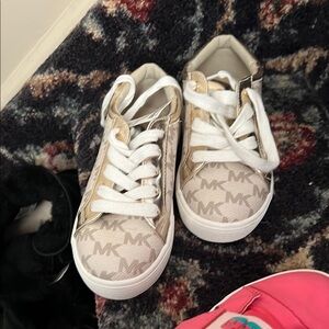 Michael Kors Kids Tan and White Sneakers